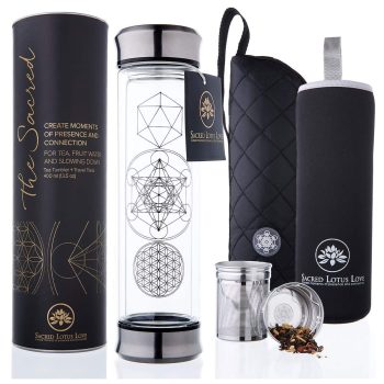 The Sacred Tea Bottle with Infuser Strainer Combo