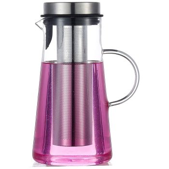 Thicker Glass Pitcher with Stainless Steel Infused Fruit Tea